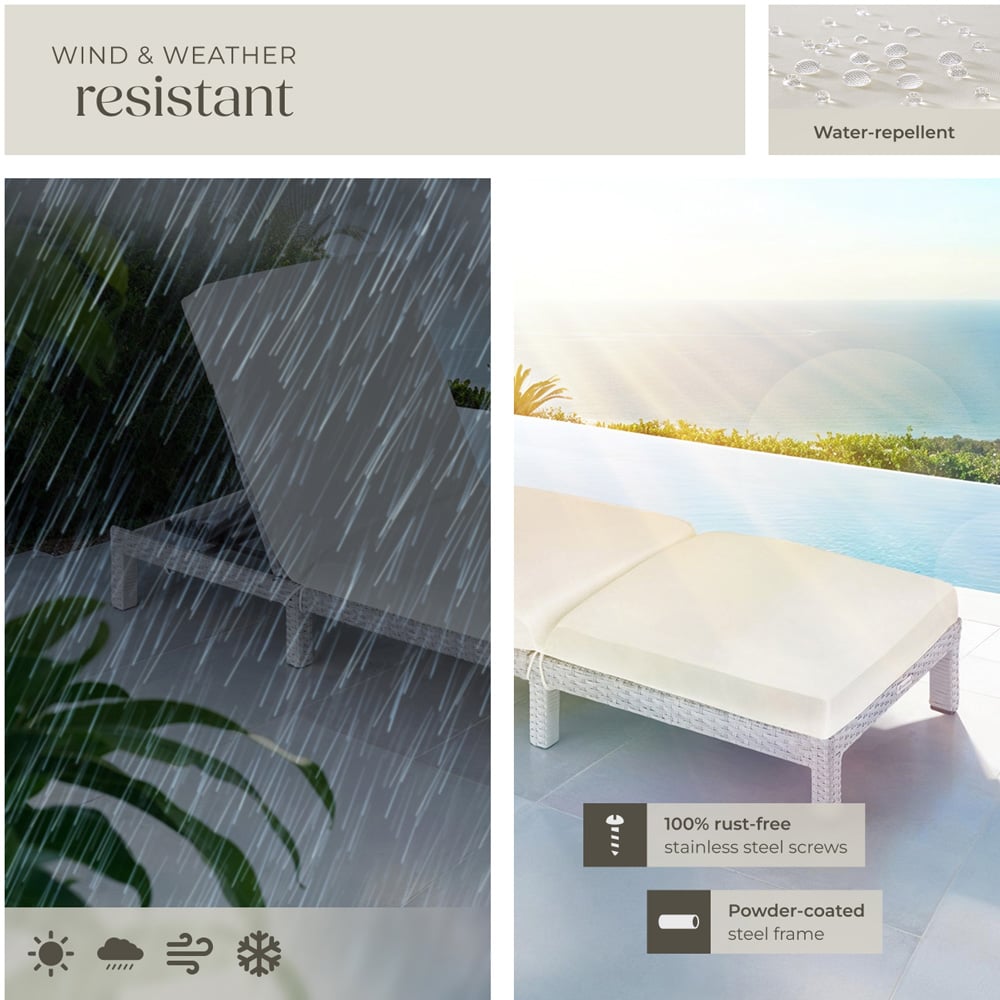 tectake Sofia Light Grey 6 Level Adjustable Backrest Sun Lounger Image 7