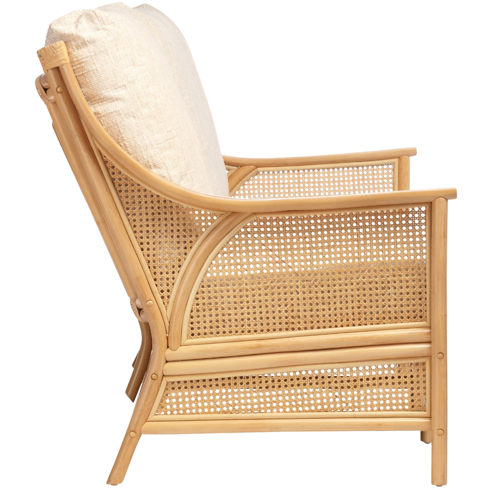 Desser Furniture Chester 3 Seater Natural Rattan Cotton Cream Sofa Image 4