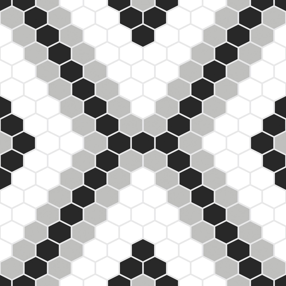 Floorpops Leyton Black and White Peel and Stick Floor Tile 30.48 x 30.48cm 10 Pack Image 2