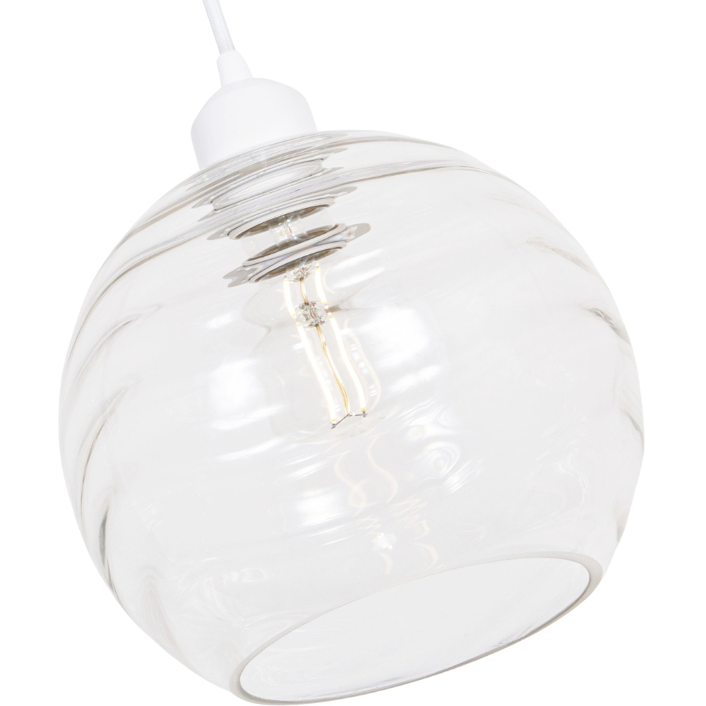 Happy Homewares Designer Clear Circular Ribbed Glass Non Electric Pendant Shade Image 3