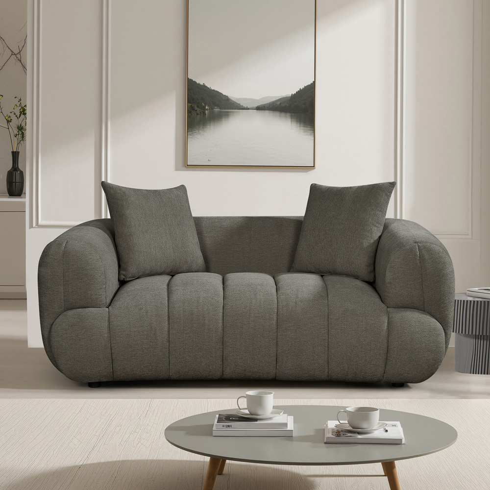 Artemis Home Claremont 2 Seater Charcoal Fabric Sofa Image 3