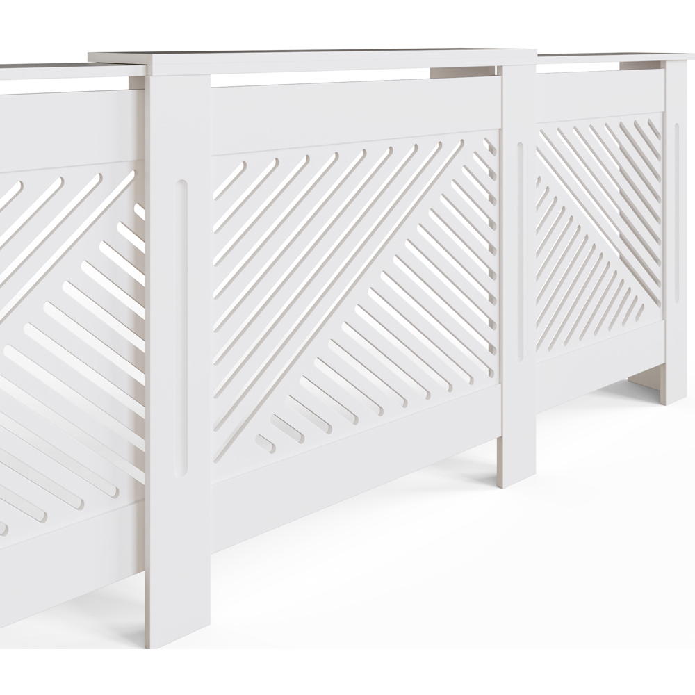 GFW Kobe Cheveron White Adjustable Radiator Cover Image 7