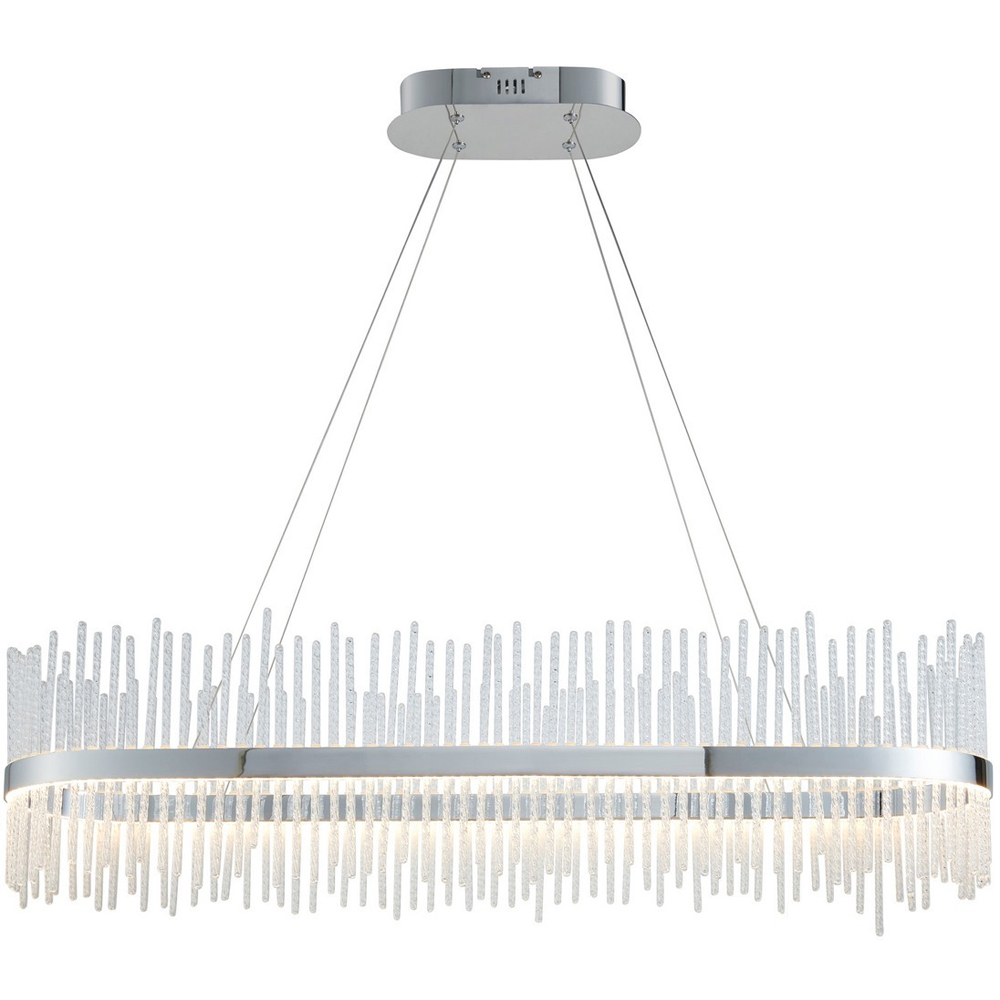 Merano Trapani Clear Glass Chrome Plate Bar Pendant Light Image 3