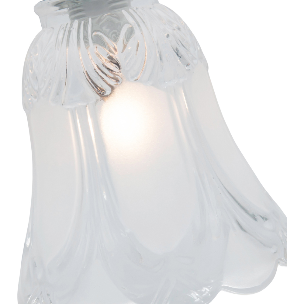 Happy Homewares Frosted and Clear Floral Glass Shade 2 Pack Image 7