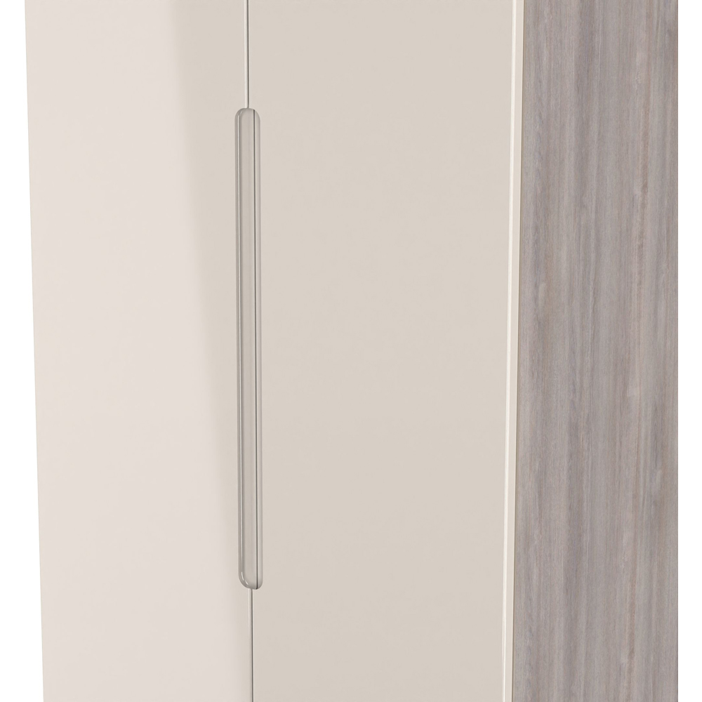 Crowndale Milan 2 Door 2 Drawer Kashmir Gloss and Grey Oak Tall Wardrobe Ready Assembled Image 4