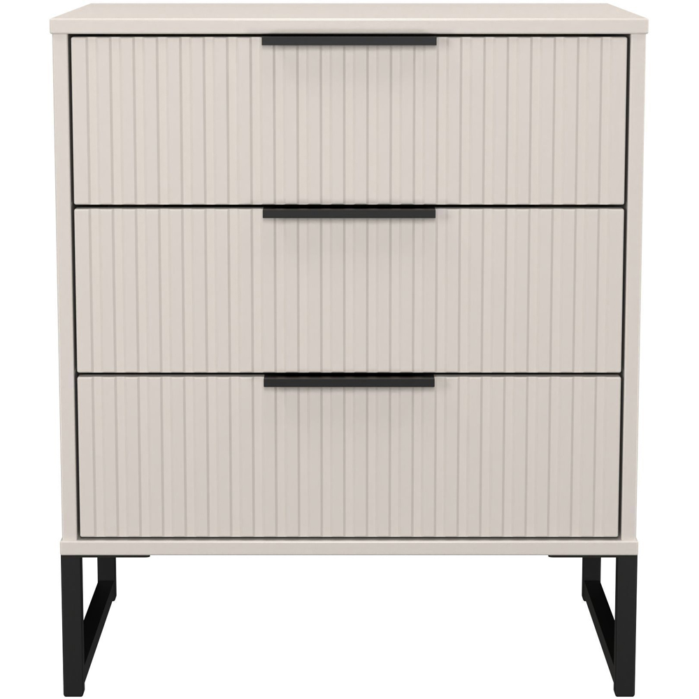 Crowndale Fluted 3 Drawer Kashmir Matt Midi Chest of Drawers Ready Assembled Image 2