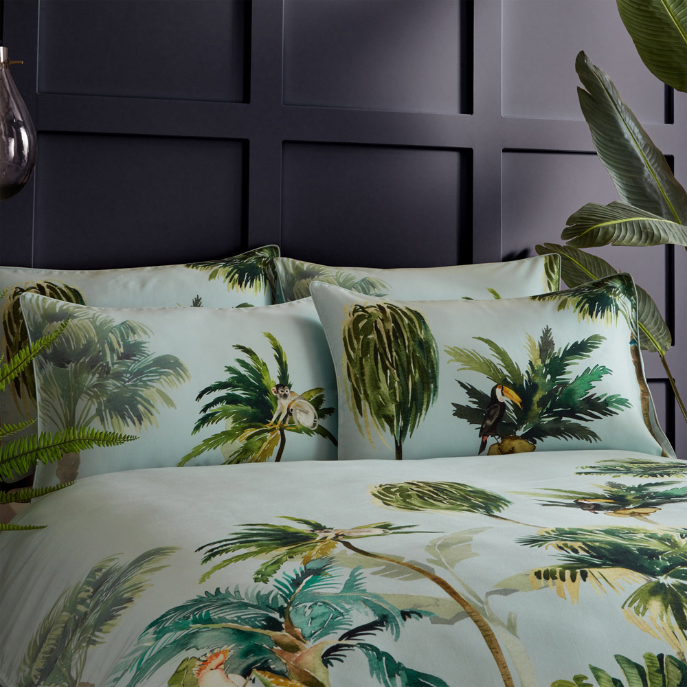 Paoletti Forsteriana Super King Multicolour Palms Duvet Cover Set Image 4