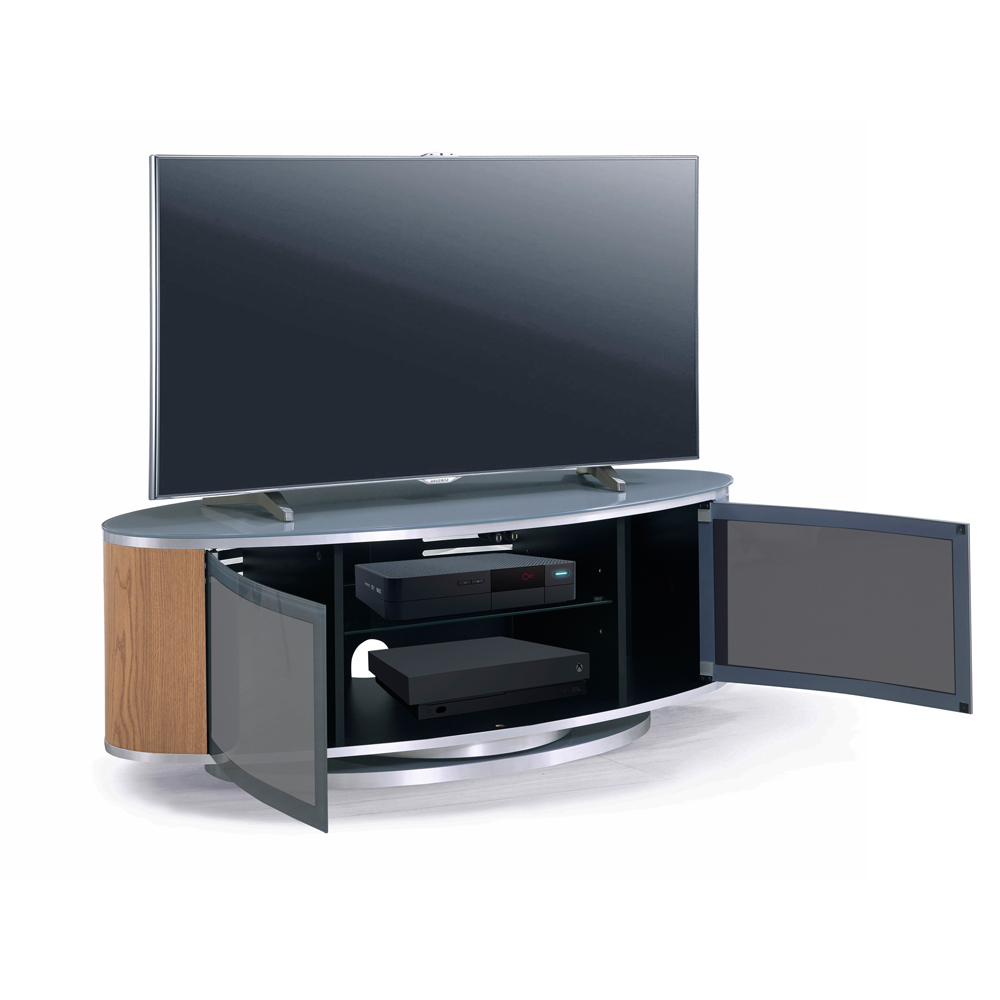 MDA Designs Luna 2 Door Grey and Oak TV Cabinet Image 4