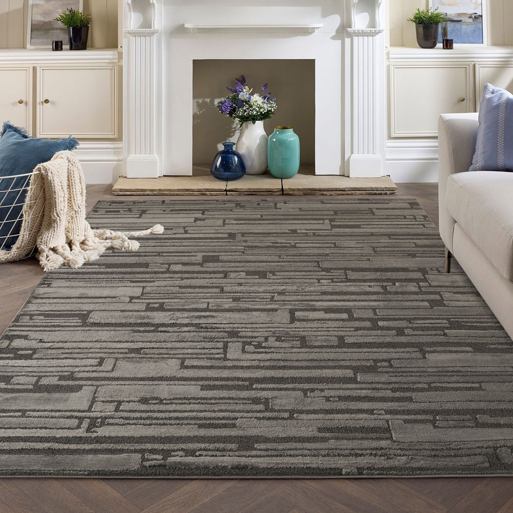 Desire Rugs Hamilton Dark Grey Bold Geometric Rug 160 x 230cm Image 5