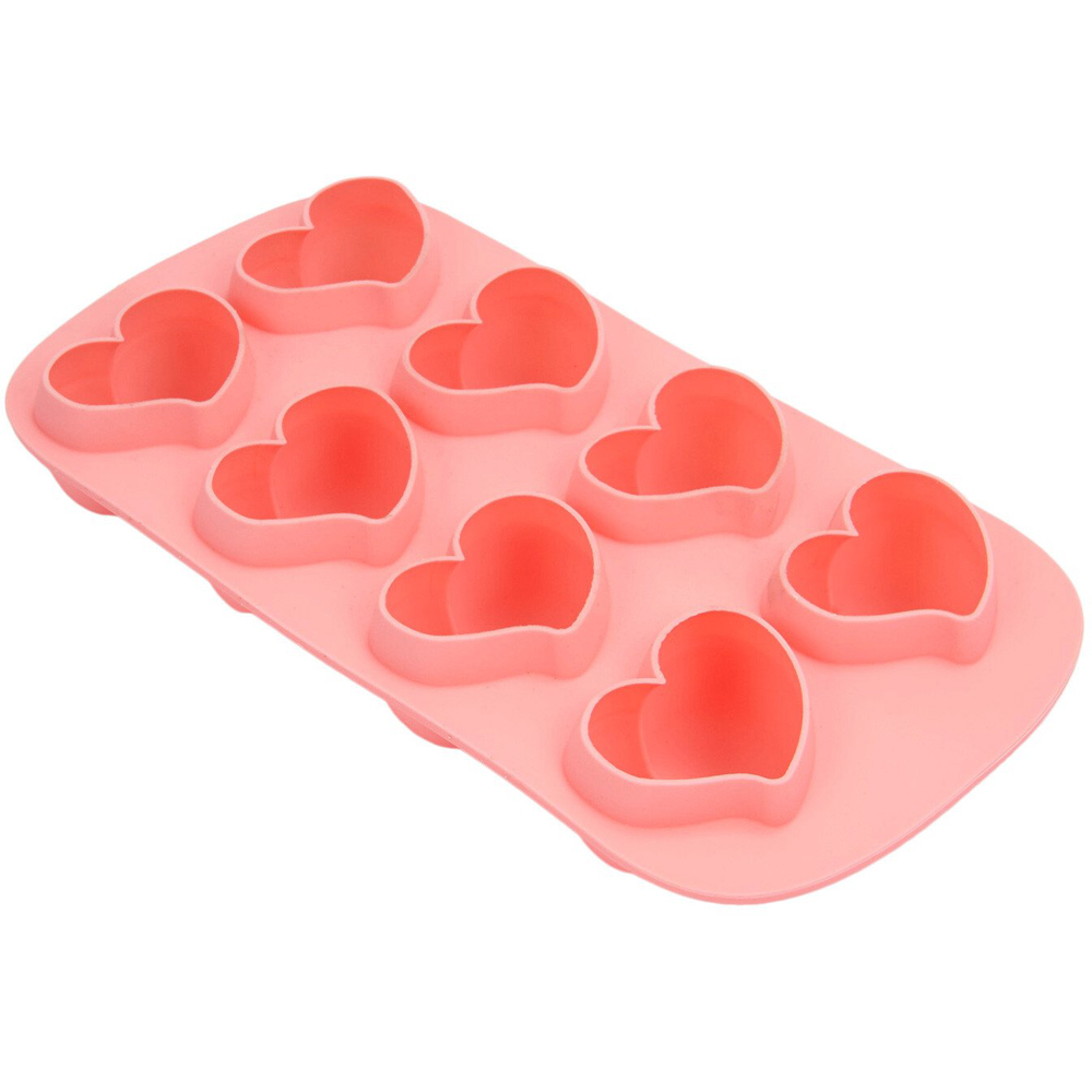 Heart Ice Cube Silicone Mould - Pink Image 1
