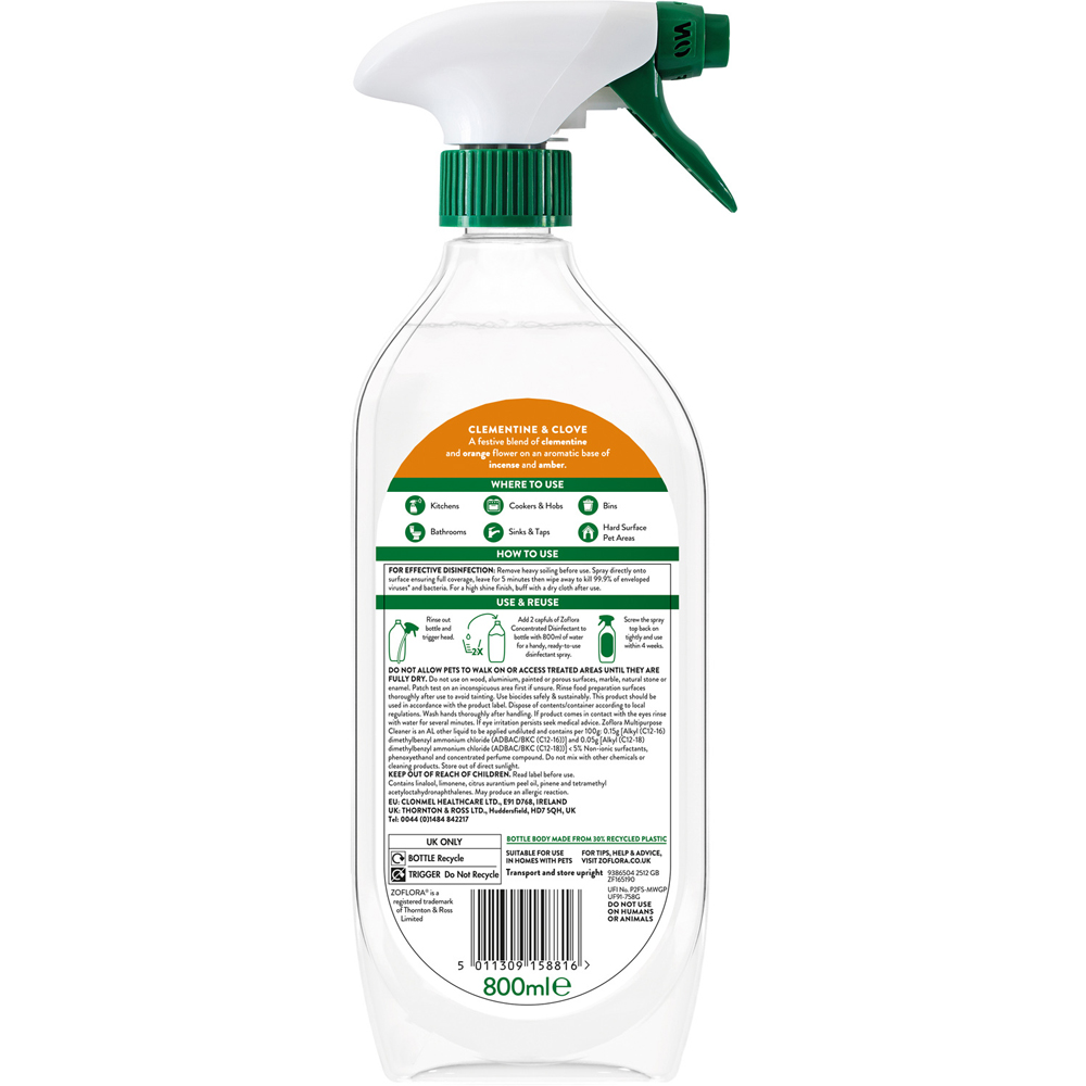 Zoflora Multipurpose Disinfectant Cleaner Clementine and Clove Image 2