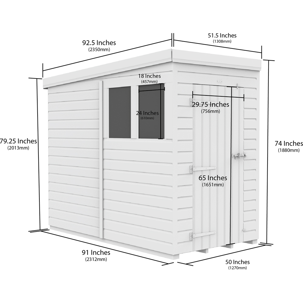 DIY Sheds 8 x 4ft Tongue and Groove Timber Pent Garden Shed Image 9
