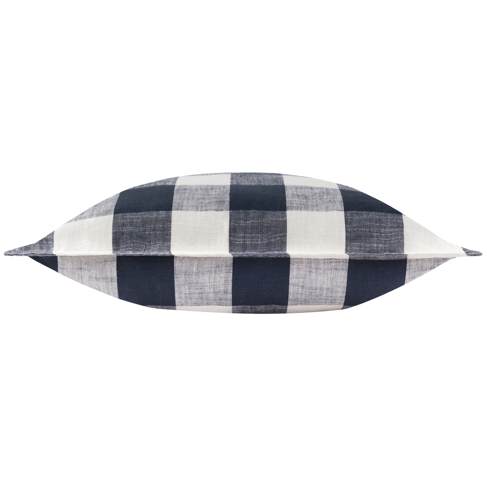 Yard Chesil Blue Check Cotton Polyester Filled Outdoor Cushion 50 x 50cm Image 2