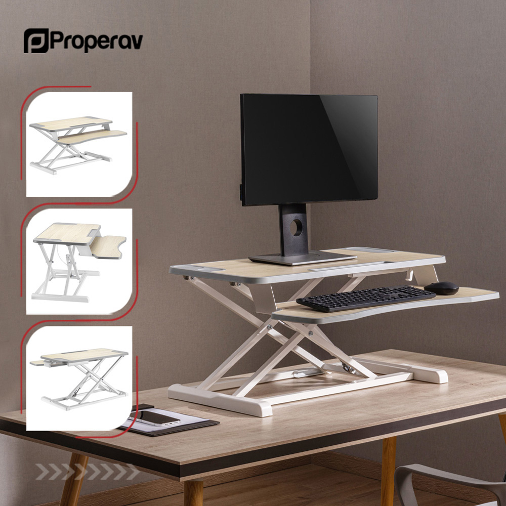 Properav 2 Tier White Stand Up Desk Image 4