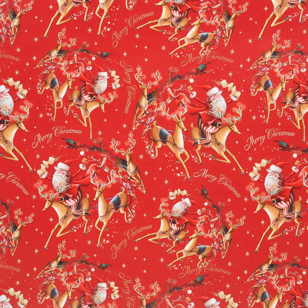 Magical Santa Gift Wrapping Paper Red Image 4