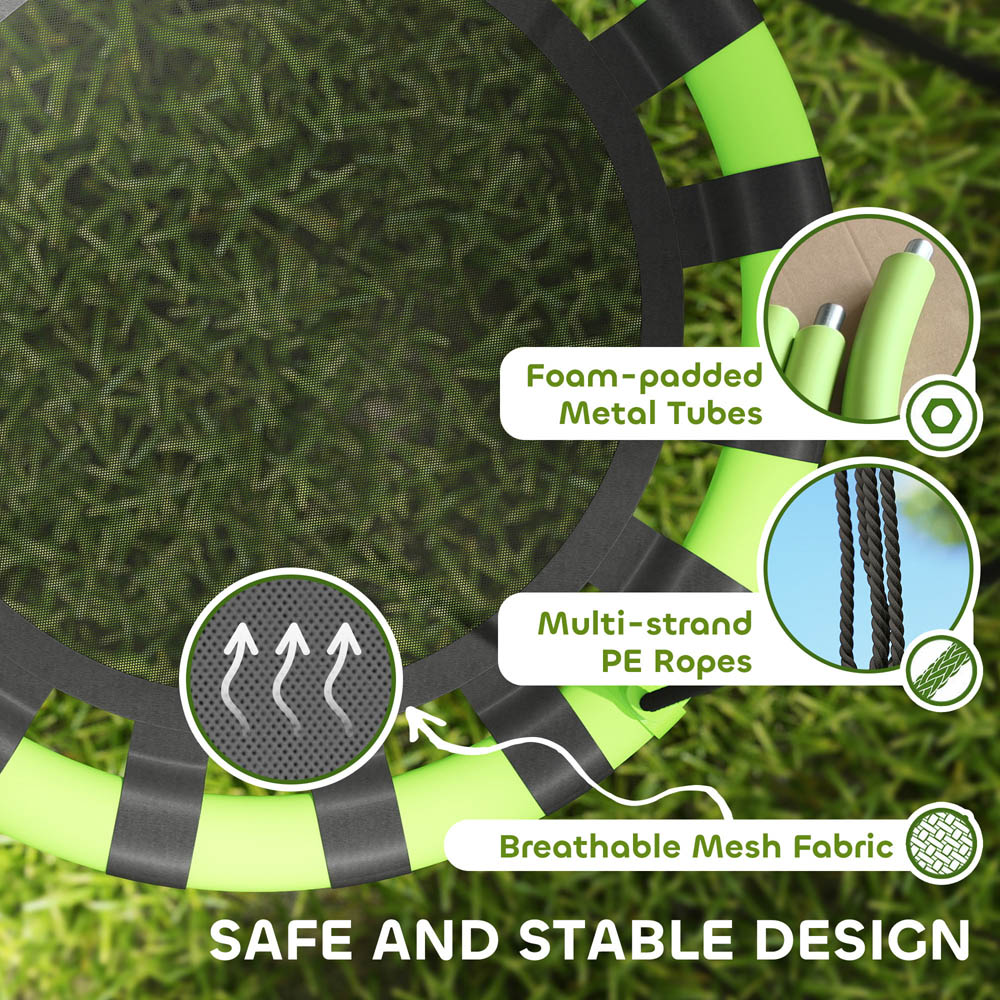 AIYAPLAY Kids Black Nest Swing Set 60cm Image 6