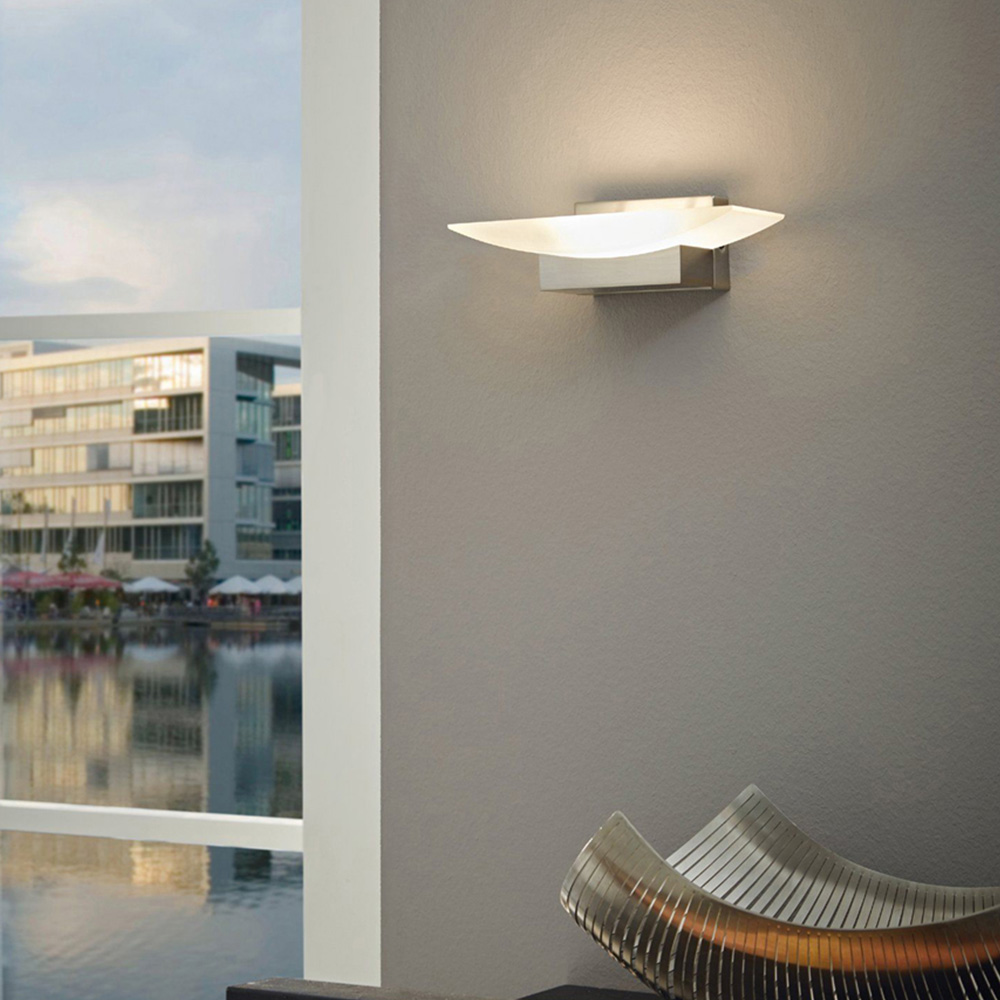 EGLO Metrass Plastic and Aluminium White Uplighter LED Wall Light Image 2
