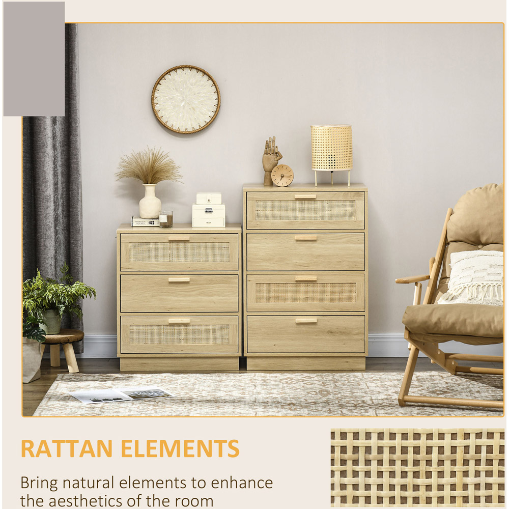 Portland 4 Drawer Natural Boho Chest of Drawers Image 7