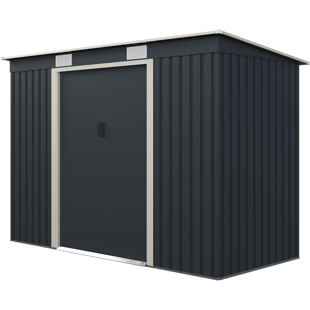 Charles Bentley 8.6 x 4ft Double Door Metal Shed Grey Image 3