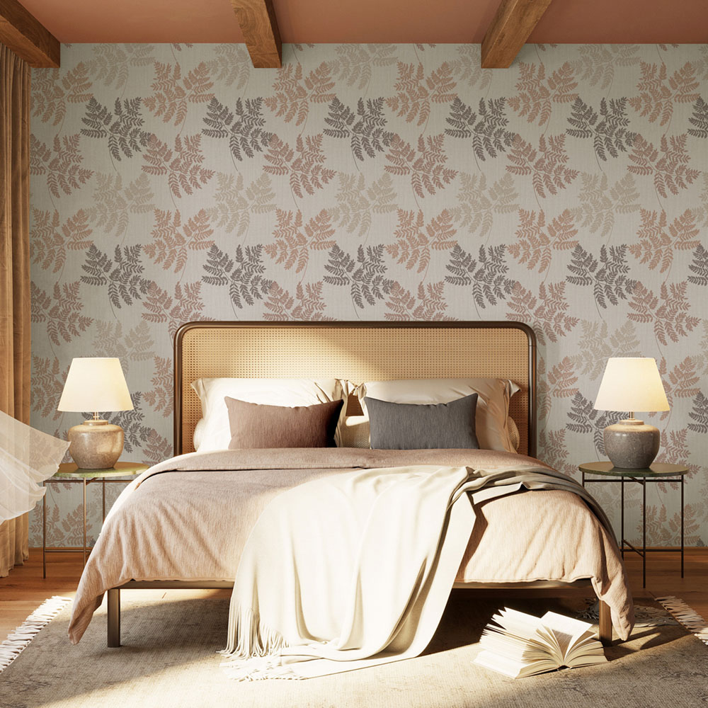 Belgravia Decor Fern Leaf Taupe Wallpaper Image 3