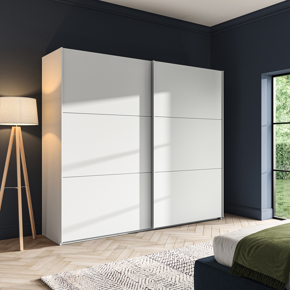 Homebase Kobe White 2 Sliding Door Wardrobe Image 4