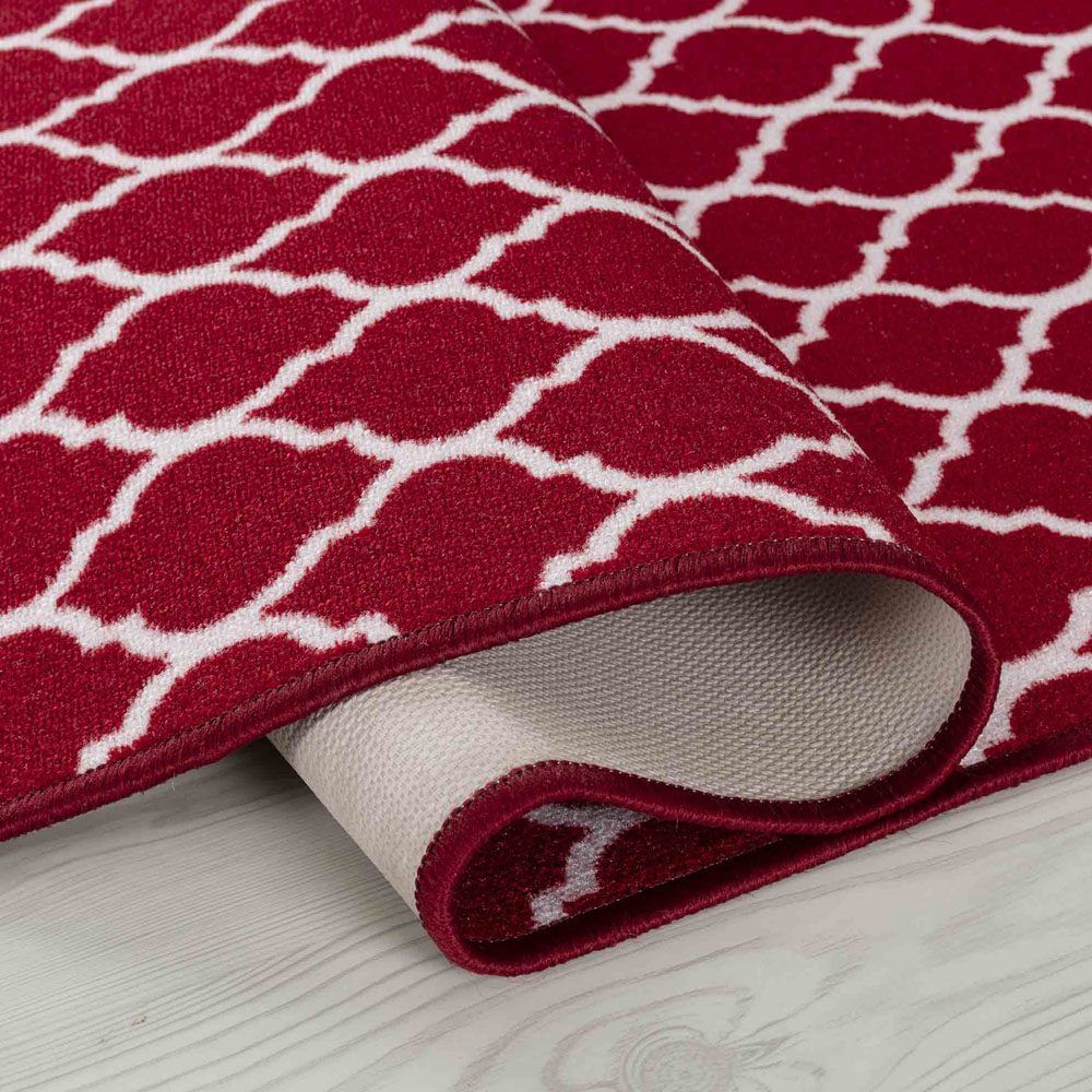 Desire Rugs Havana Red Trellis Anti Slip Door Mat 120 x 67cm Image 3