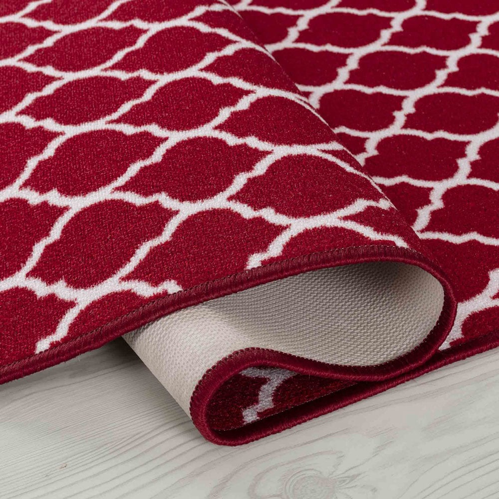 Desire Rugs Havana Red Trellis Anti Slip Door Mat 220 x 67cm Image 3