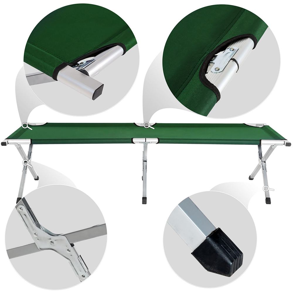 tectake Green Aluminium Camping Beds 4 Pack Image 5