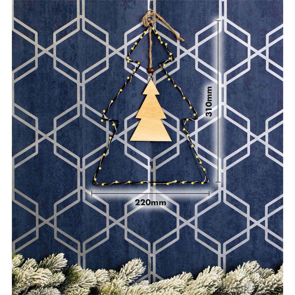 St Helens Black LED Metal Christmas Tree Silhouette Image 6