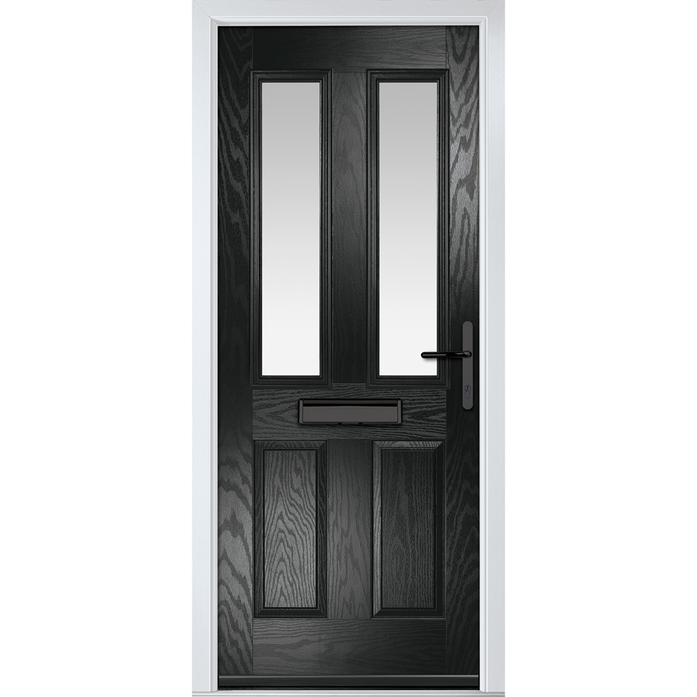 Crystal-Direct Carnoustie Black GRP Stipolytte Glass Left Hand Open Front Door 2090 x 920mm Image 1