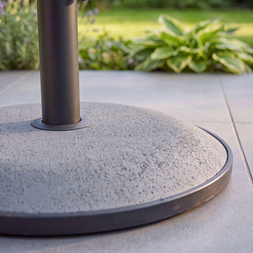 Charles Bentley Grey Round Concrete Parasol Base 15kg Image 6