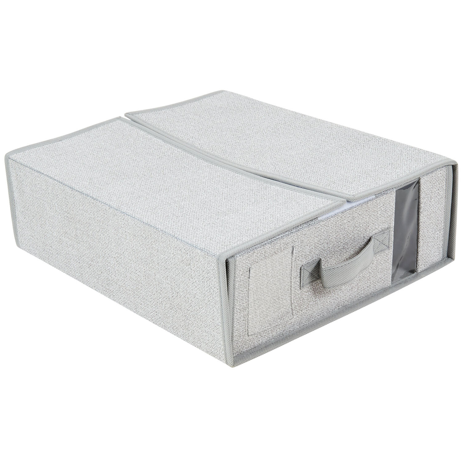 Grey Foldable Bedding and Clothing Storage Box Image 1