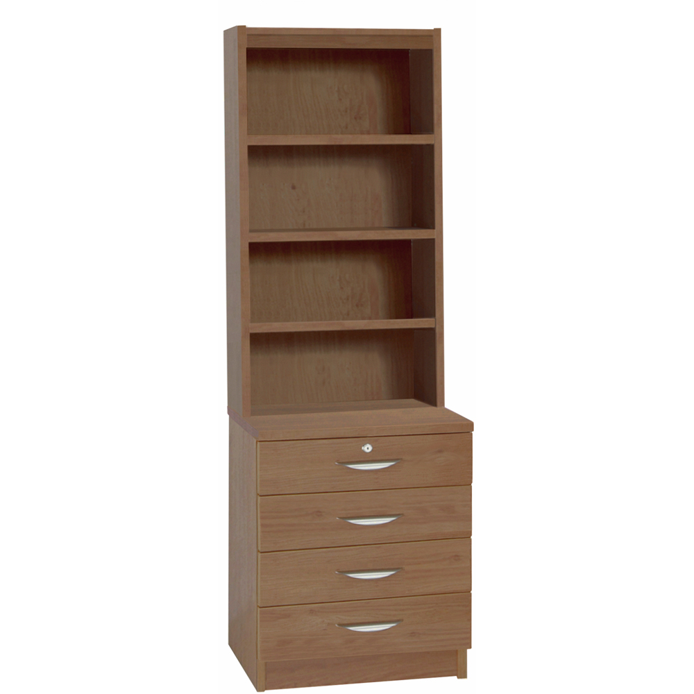 R White Cabinets 4 Drawer 4 Shelf Brown Chest of Drawers Image 2