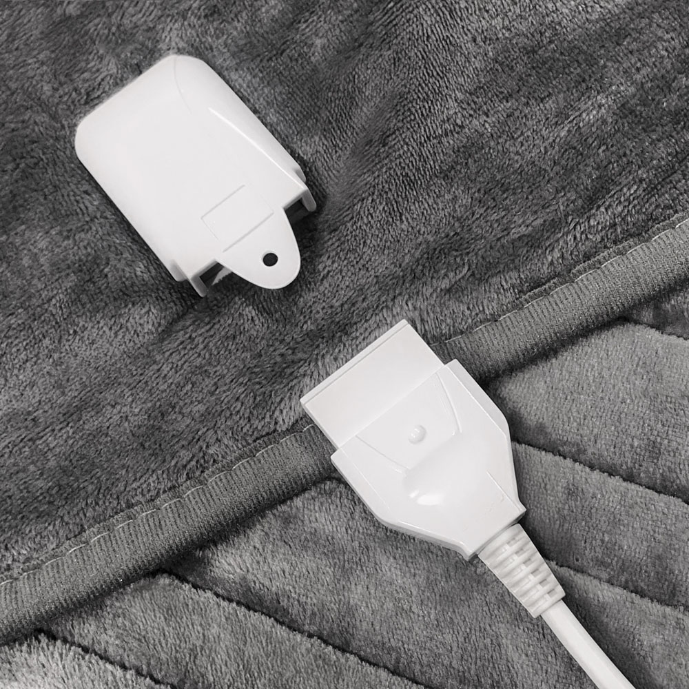 Pro Breeze Grey Fleece Electric Heated Throw Image 4
