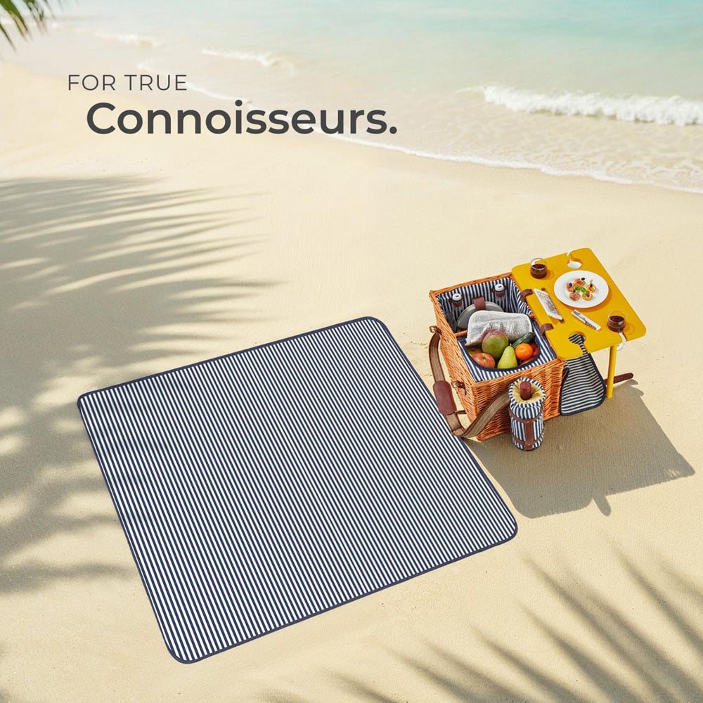 tectake Rugen 4 Person Picnic Basket with Cooler Compartment and Accessories Image 7