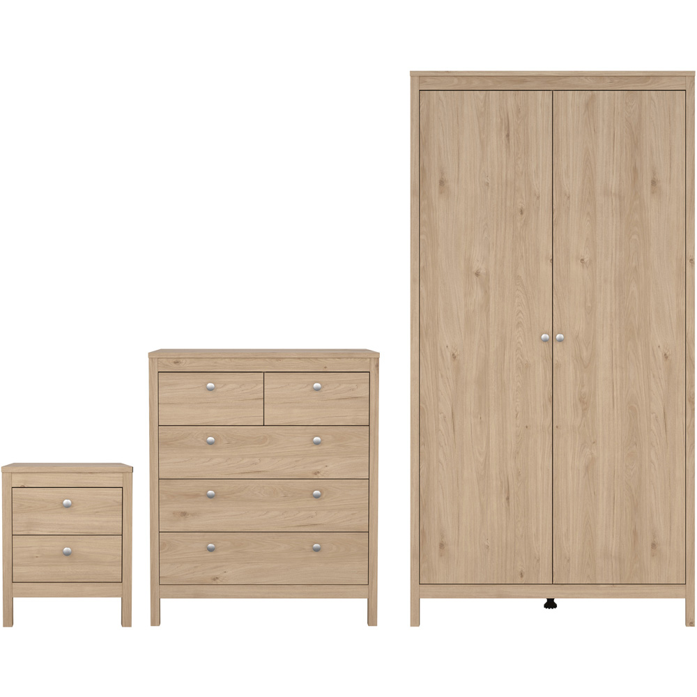 Madrid 3 Piece Jackson Hickory Oak Bedroom Furniture Set Image 2