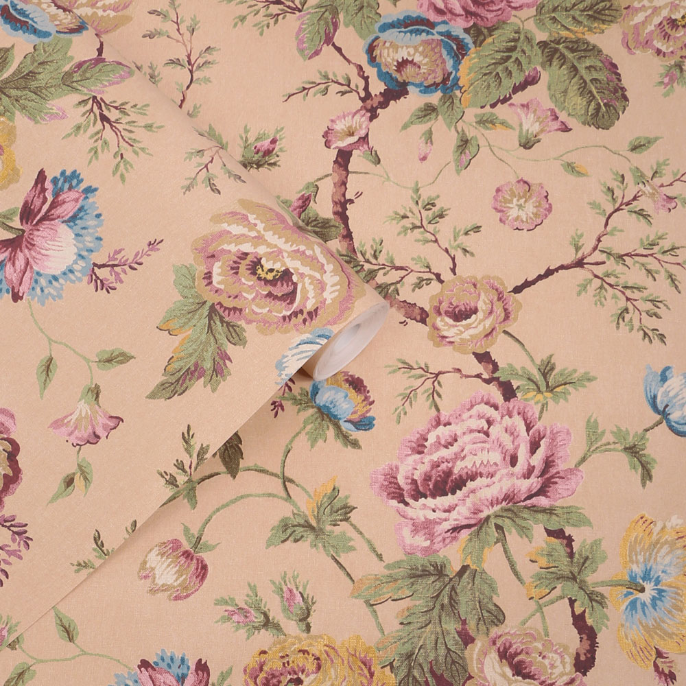 Laura Ashley Uffington Roses Plaster Pink Wallpaper Image 2