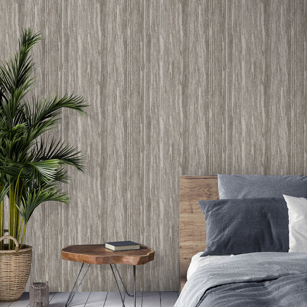 Design ID Wood Grain Taupe Wallpaper Image 2