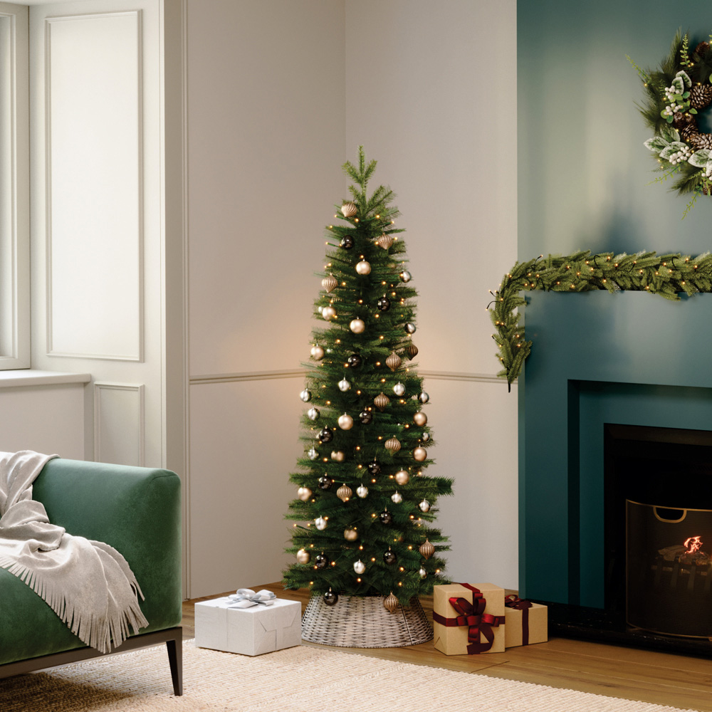 Charles Bentley Pre-Lit Faux Pencil Christmas Tree 6ft Image 6