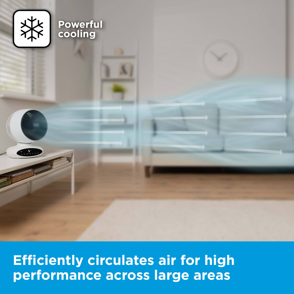 BLACK+DECKER White Circulation Desk Fan 9 inch Image 3