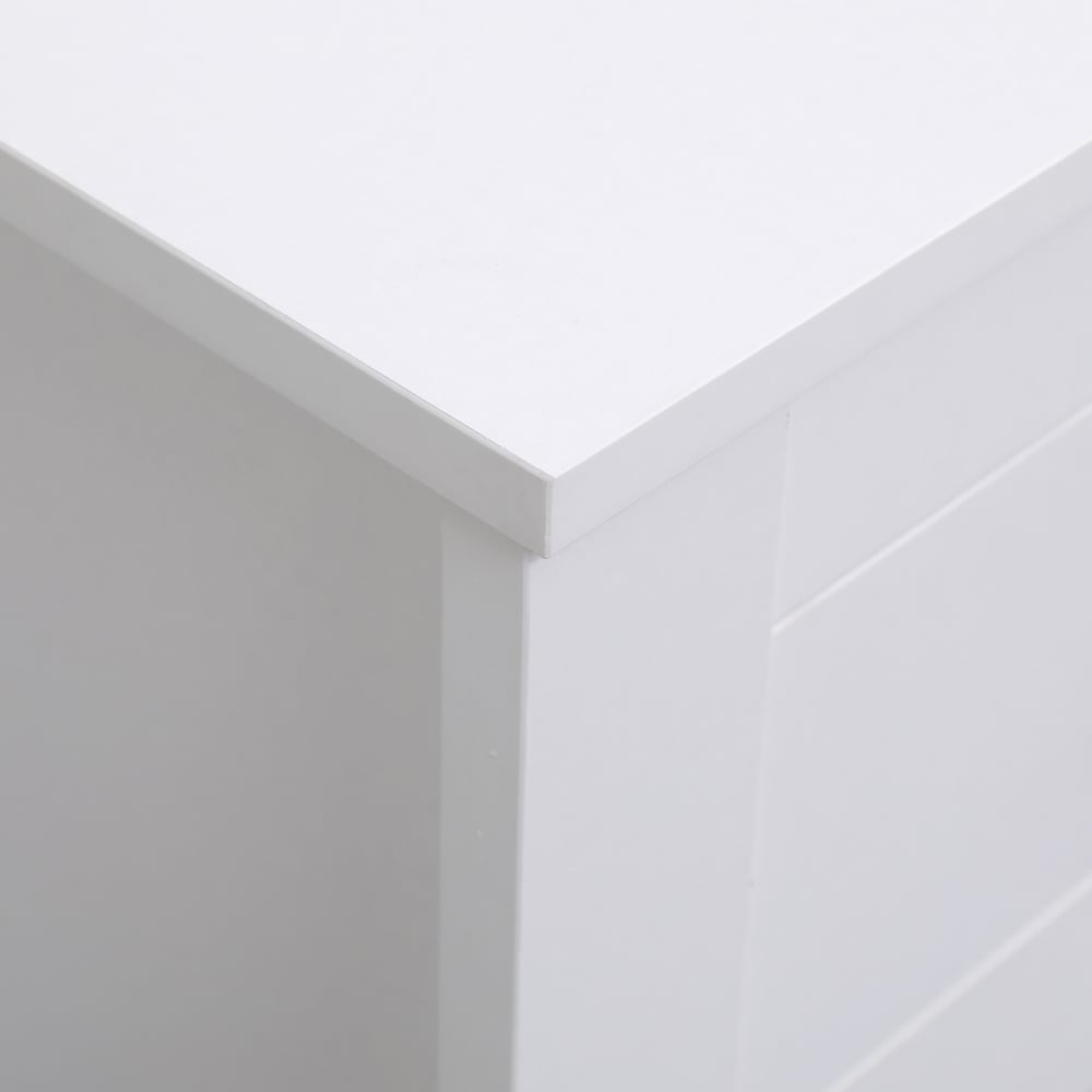 FurnitureHMD 3 Drawer White Wooden Bedside Table Set of 2 Image 3