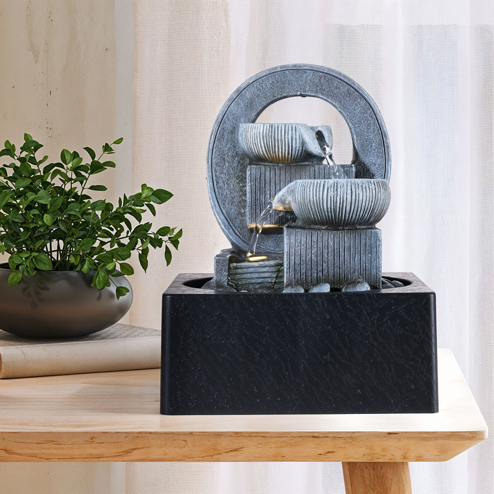 Living and Home LED Light Tabletop Waterfall Fountain Image 7