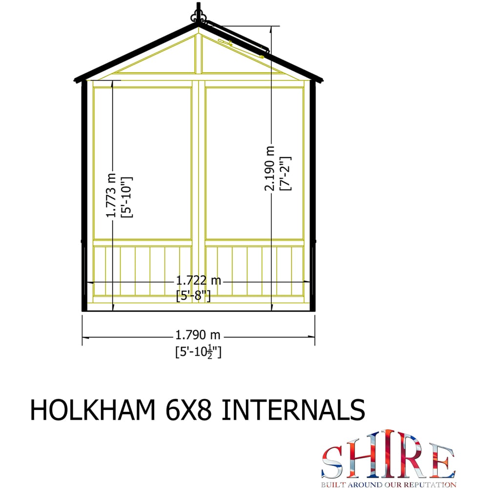 Shire Holkham Wooden 6 x 8ft Greenhouse Image 8