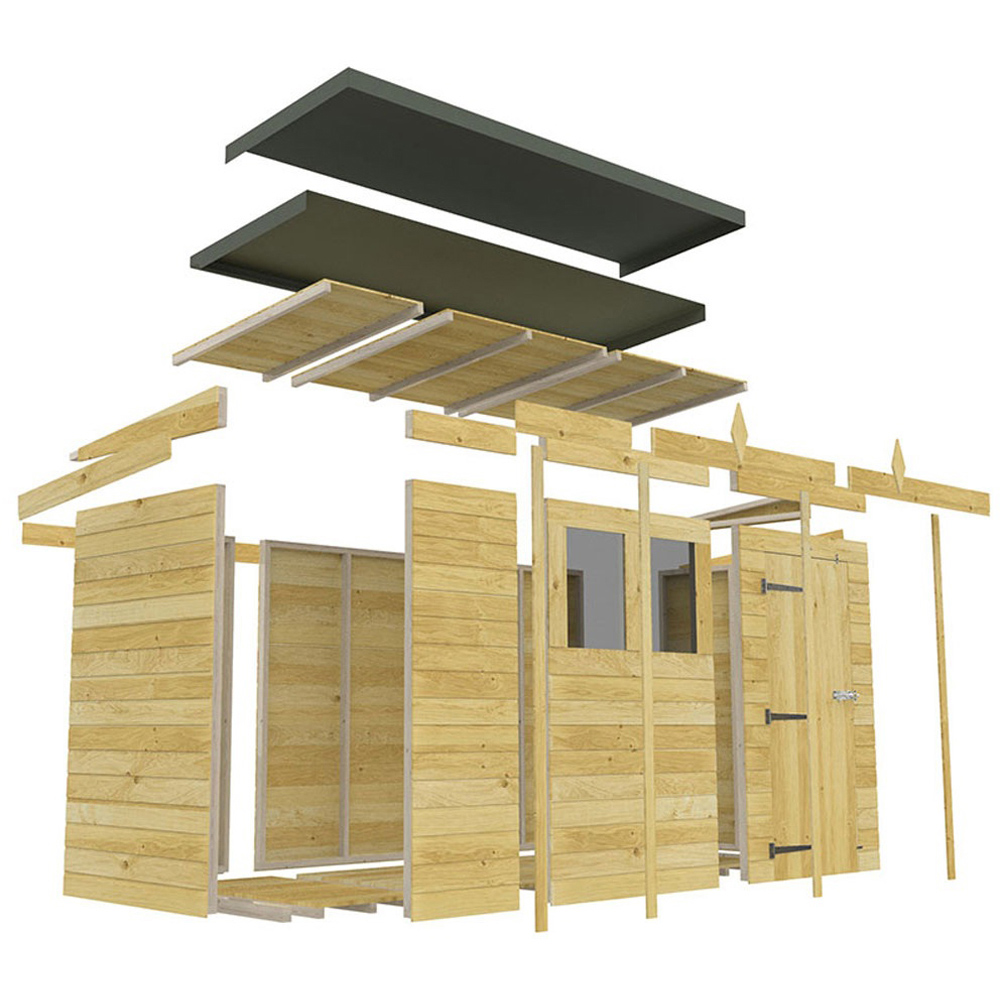 DIY Sheds 6 x 8ft Tongue and Groove Timber Pent Security Garden Shed Image 3