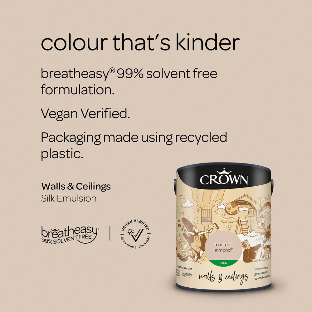 Crown Silk Emulsion Paint 5L - Toasted Almond Image 5