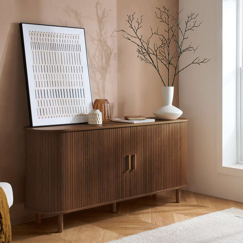 Birlea Axel 2 Door Walnut Fluted Sideboard Image 7