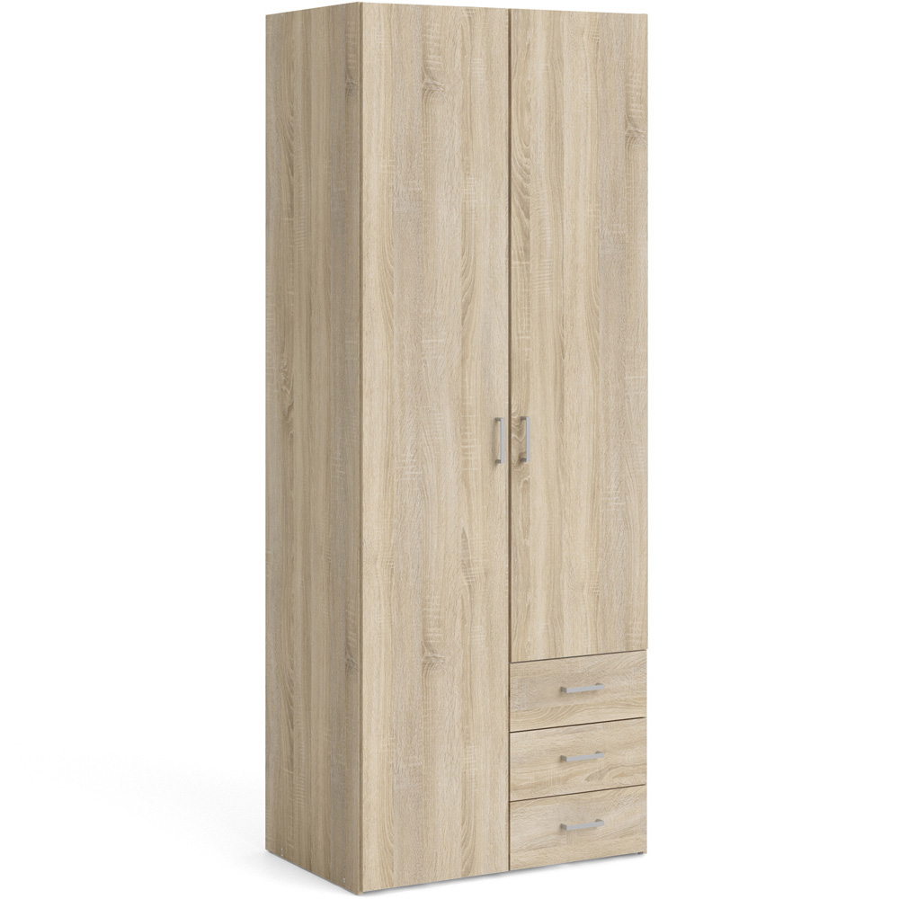 Florence Space 2 Door 3 Drawer Oak Wardrobe Image 2