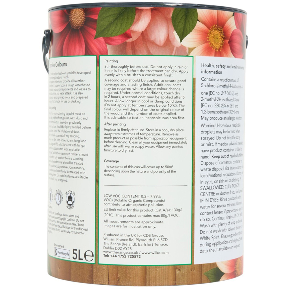Wilko Garden Colours Vanilla Morning Wood Paint 5L Image 2