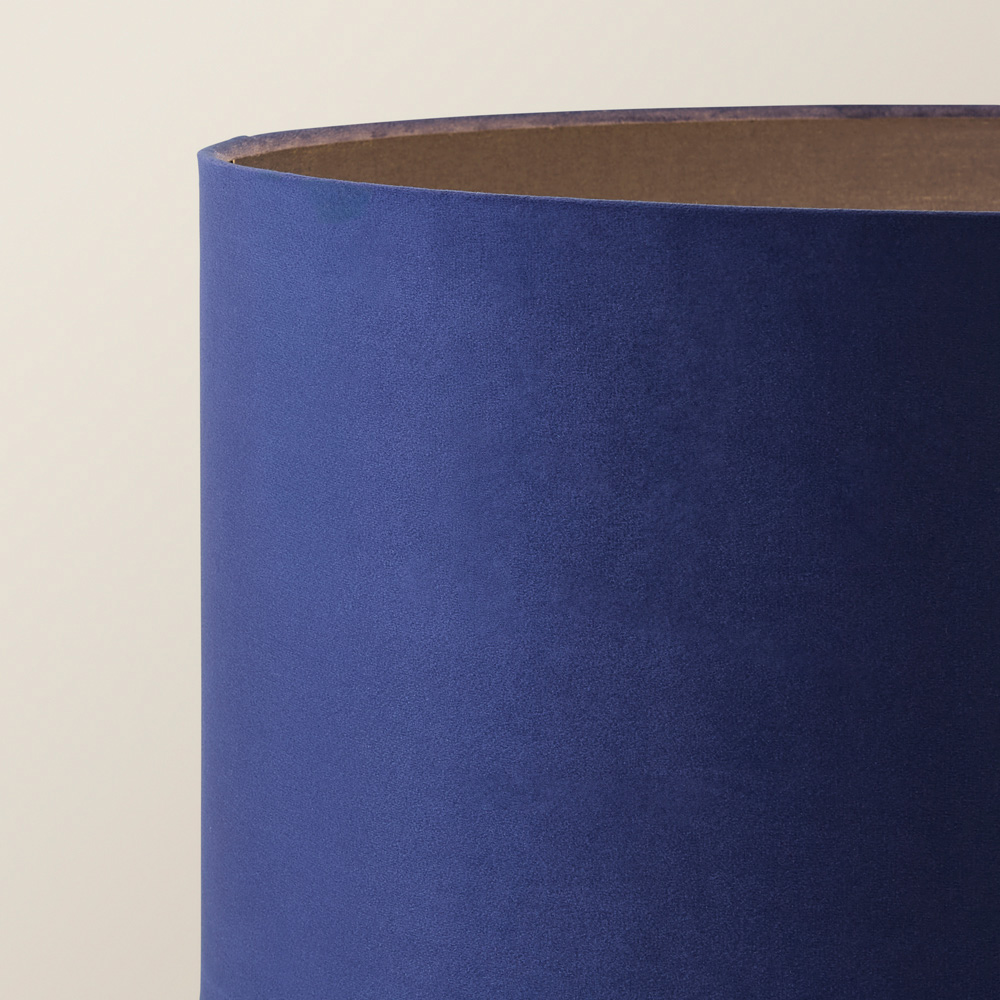 ValueLights Marissa Reni Navy Blue Velvet Shade and Chrome Ball LED Floor Lamp Image 3