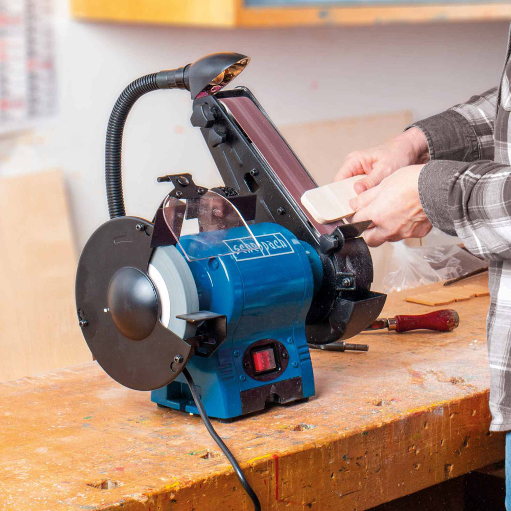 Scheppach BGS700 Combi Grinder and Belt Sander with LED Light 370W Image 2
